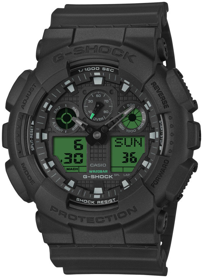 Casio Herreklokke GA-100BEG-1AER G-Shock Sort/Gummi Ø51 mm