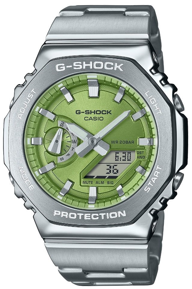 Casio Herreklokke GM-2110D-3AER G-shock Grønn/Stål Ø44.4 mm