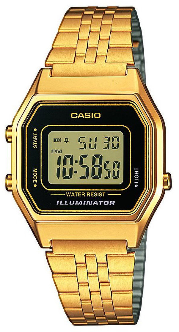 Casio Casio Collection Dameklokke LA680WEGA LCD/Gulltonet stål