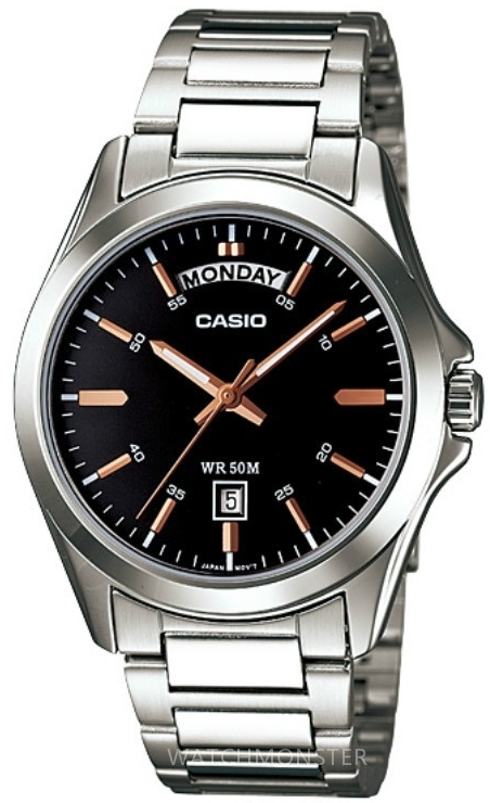 Casio Herreklokke MTP-1370D-1A2VDF Quartz Sort/Stål Ø39.8 mm