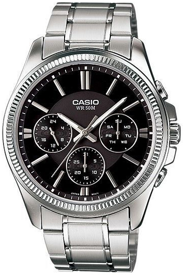 Casio Herreklokke MTP-1375D-1AVDF Classic Sort/Stål Ø42 mm