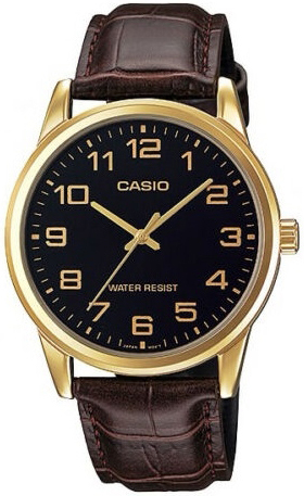 Casio Herreklokke MTP-V001GL-1BUDF Classic Sort/Lær Ø38 mm