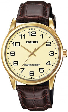 Casio Herreklokke MTP-V001GL-9BUDF Classic Gullfarget/Lær Ø38 mm