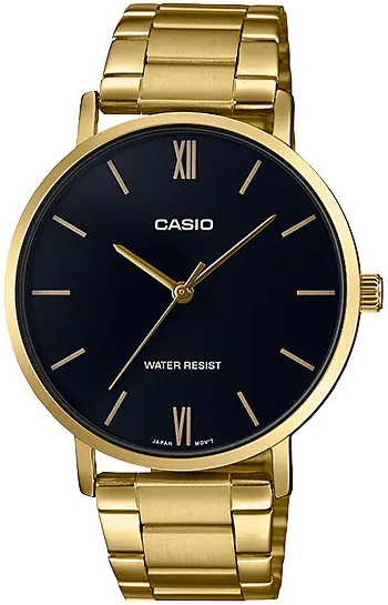 Casio Herreklokke MTP-VT01G-1BUDF Classic Sort/Gulltonet stål Ø40 mm