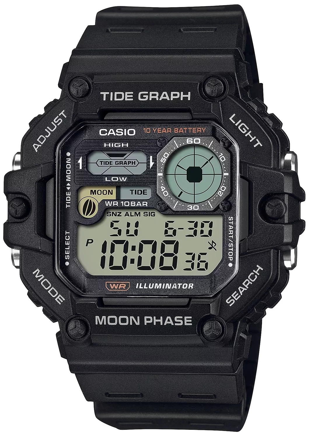 Casio Herreklokke WS-1700H-1AVEF Digital Sort/Resinplast Ø49 mm