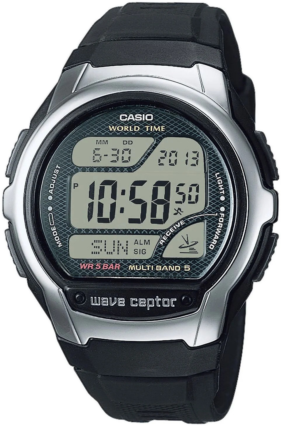 Casio Herreklokke WV-58R-1AEF Wave Ceptor LCD/Resinplast Ø44 mm