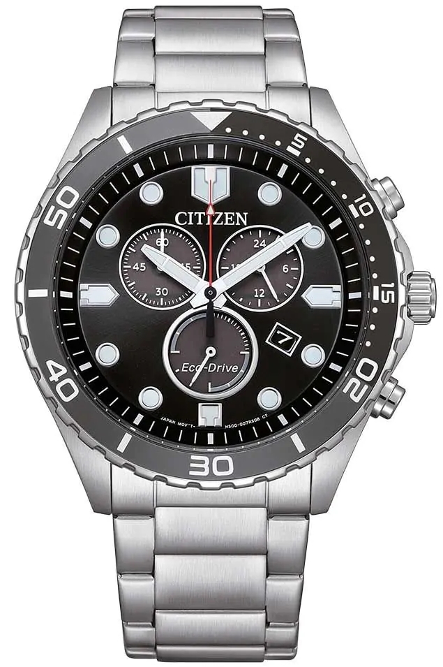 Citizen Herreklokke AT2568-82E Eco Drive Sort/Stål Ø43 mm