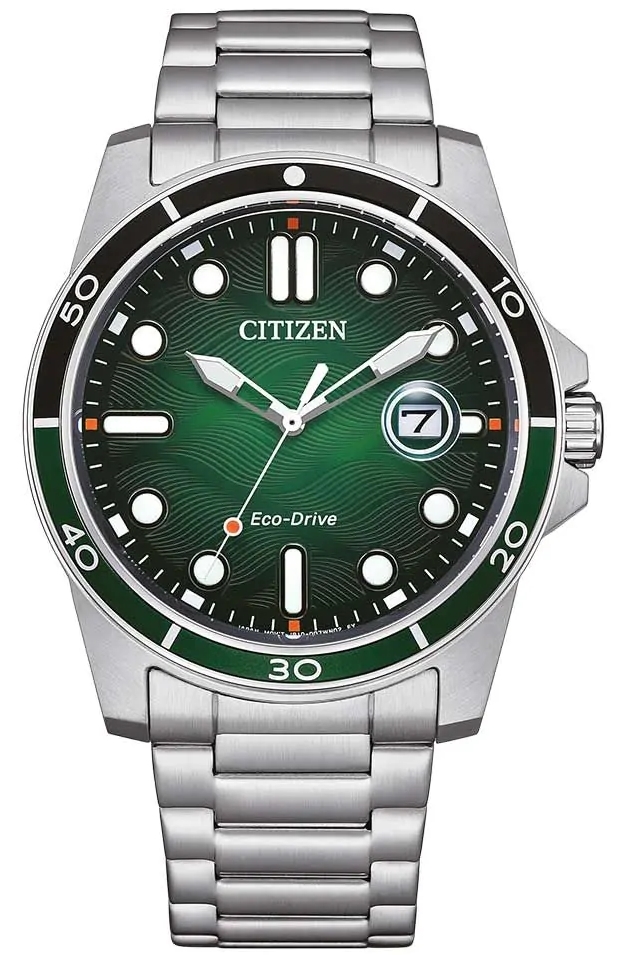 Citizen Herreklokke AW1811-82X Eco Drive Grønn/Stål Ø41.5 mm