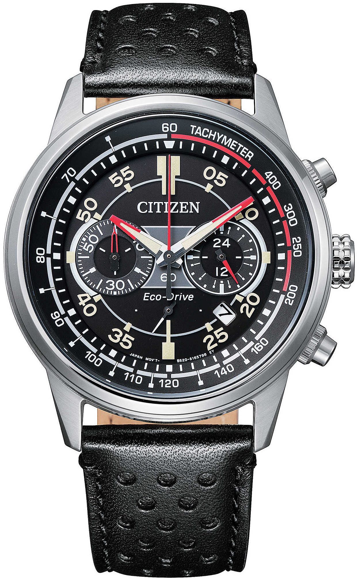 Citizen Herreklokke CA4460-19E Chrono Sort/Lær Ø42 mm