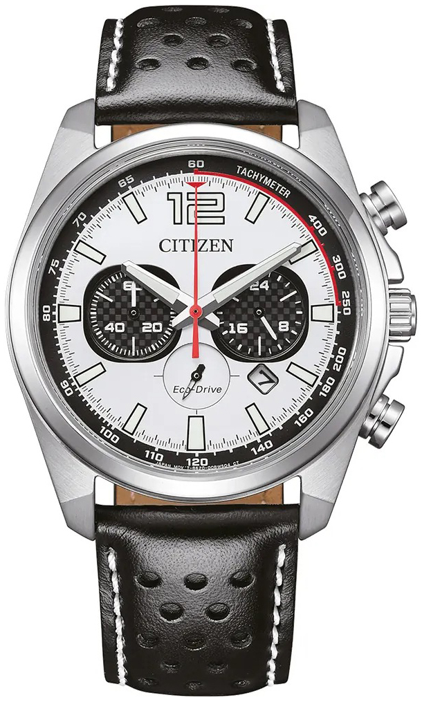 Citizen Herreklokke CA4640-09A Chrono Hvit/Lær Ø41 mm