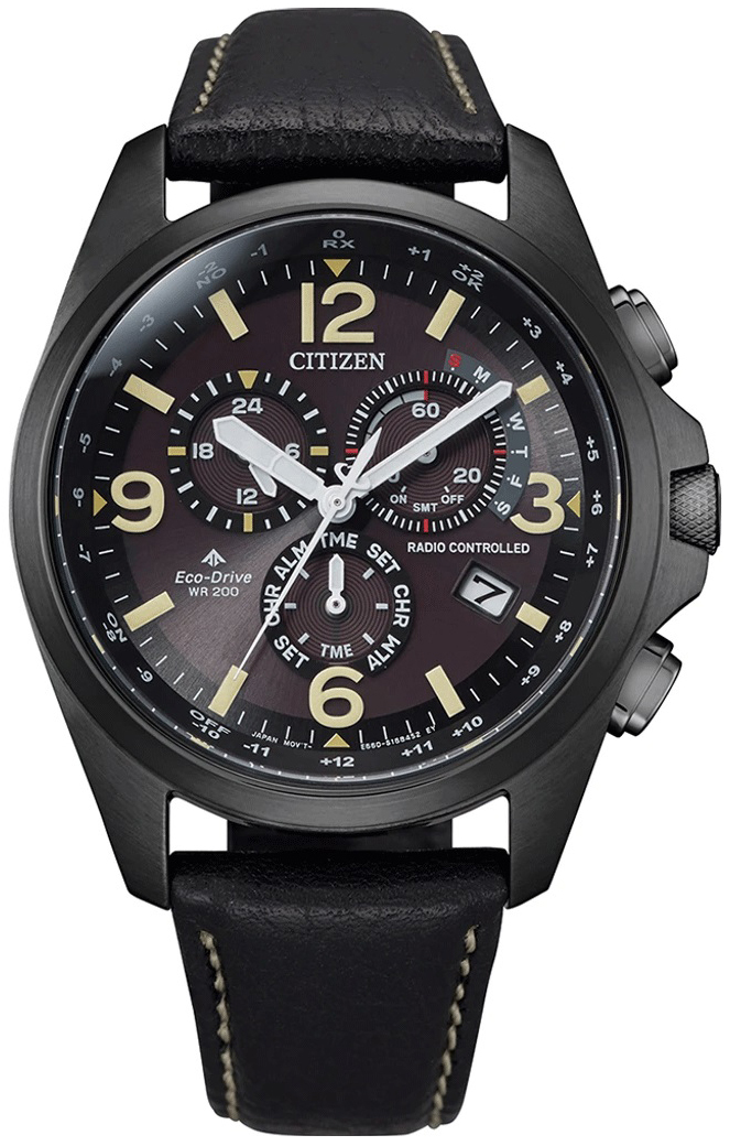 Citizen Herreklokke CB5925-15E Eco Drive Sort/Lær Ø42 mm
