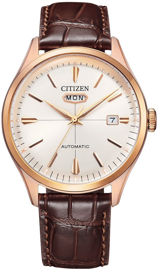Citizen Herreklokke NH8393-05AC Elegant Sølvfarget/Lær Ø42 mm