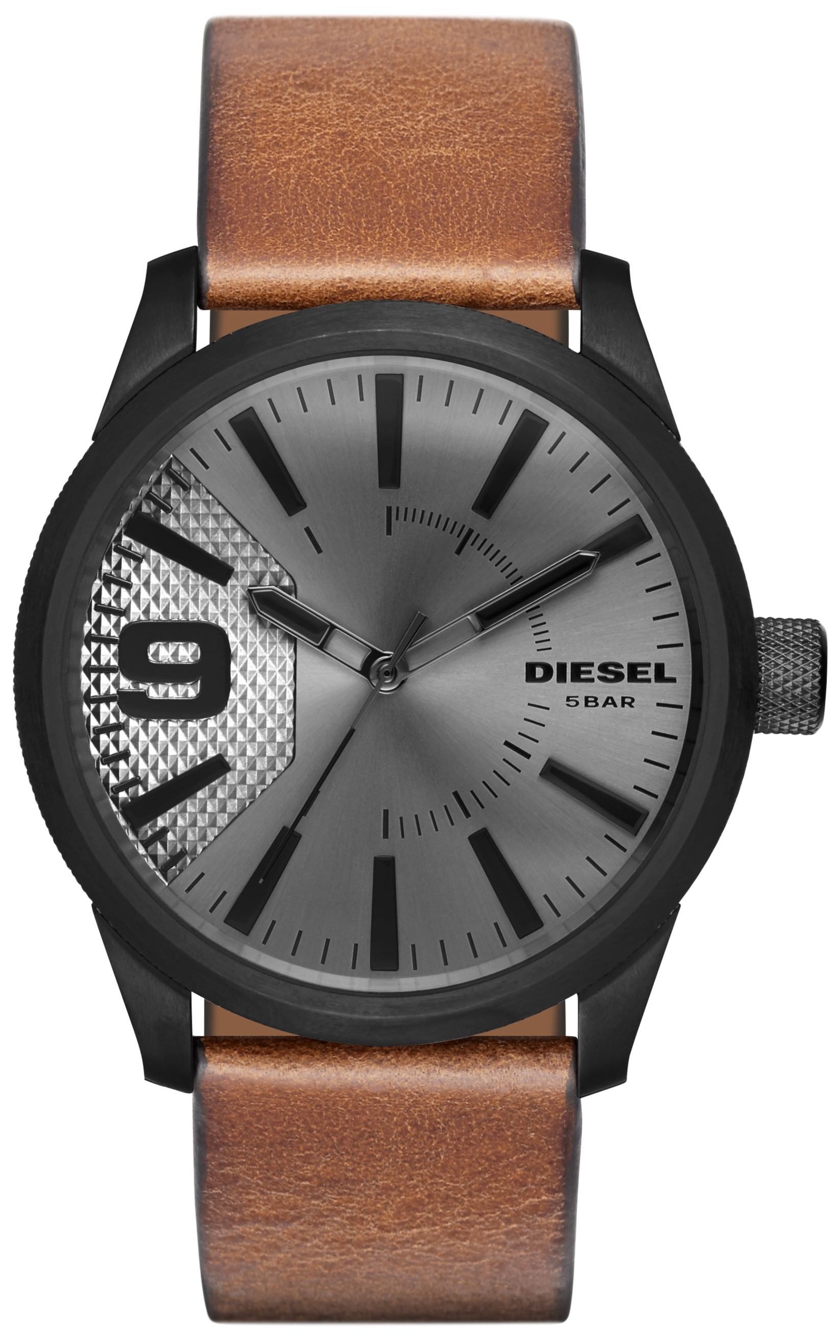Diesel Herreklokke DZ1764 Rasp Grå/Lær Ø46 mm