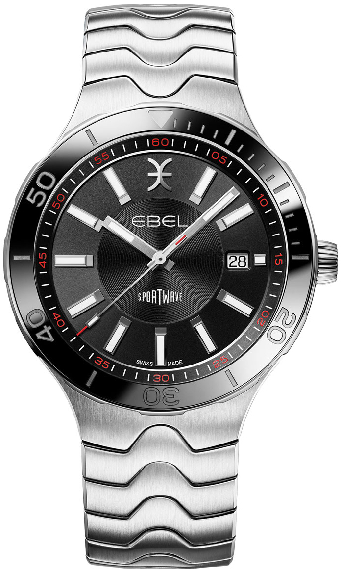 Ebel Herreklokke 1216673 Sport Wave Sort/Stål Ø41 mm