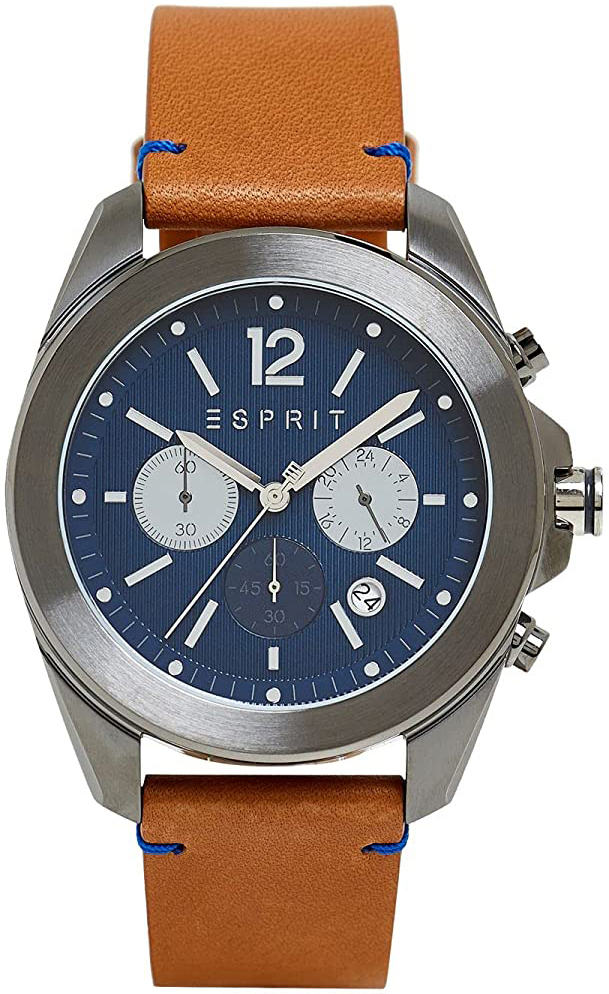 Esprit Herreklokke ES1G159L0045 Field Blå/Lær Ø45 mm