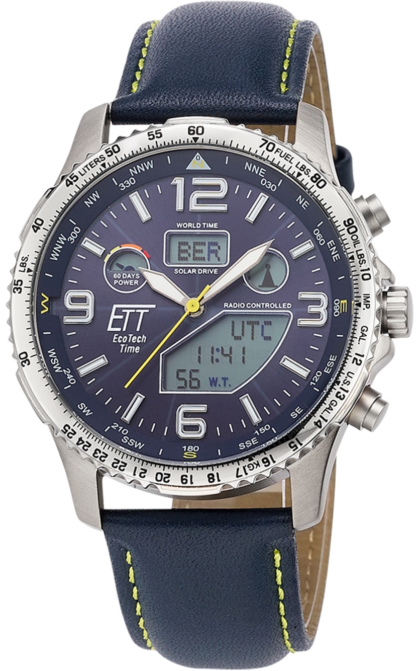ETT Eco Tech Time Herreklokke EGT-11574-31L Professional Blå/Lær