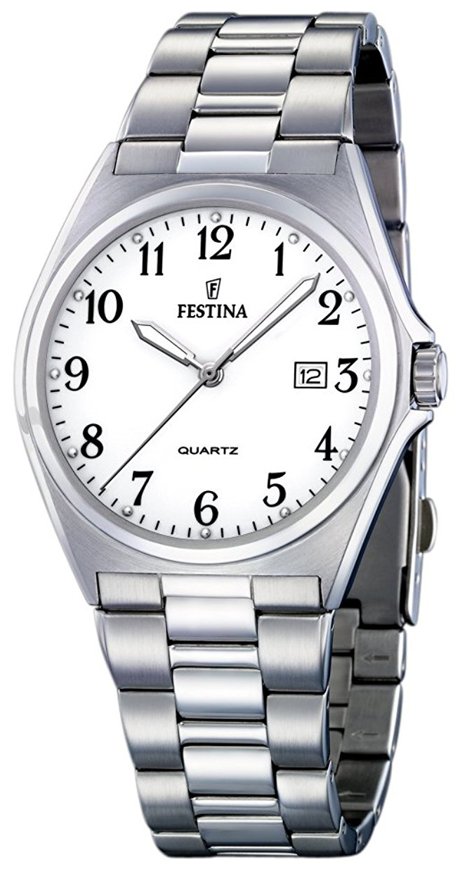 Festina Herreklokke F16374-1 Hvit/Stål Ø40 mm - Festina