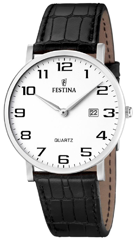 Festina Herreklokke F16476-1 Hvit/Lær Ø40 mm - Festina