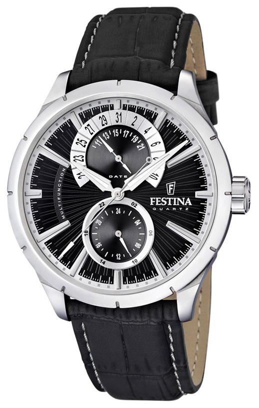 Festina Dress Herreklokke F16573-3 Sort/Lær Ø46 mm - Festina