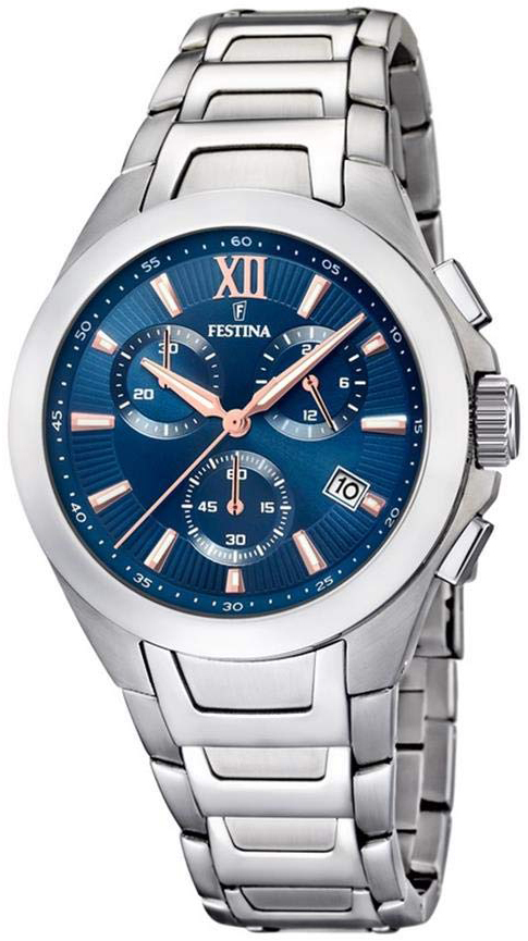 Festina 99999 Herreklokke F16678-B Blå/Stål Ø41.5 mm - Festina