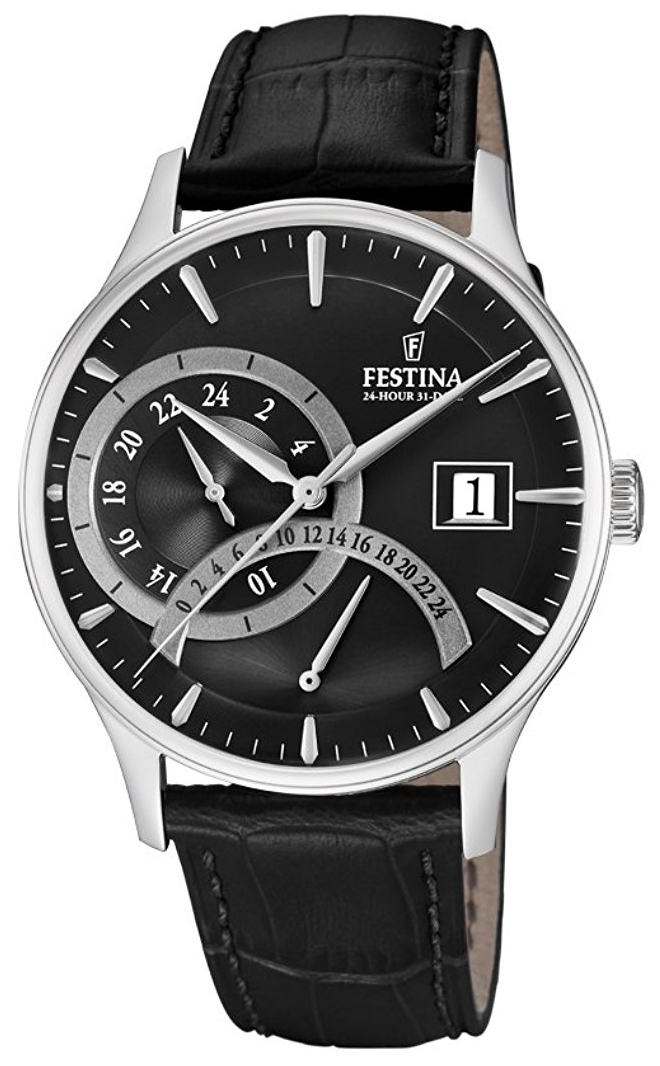 Festina Herreklokke F16983-4 Sort/Lær Ø42 mm - Festina