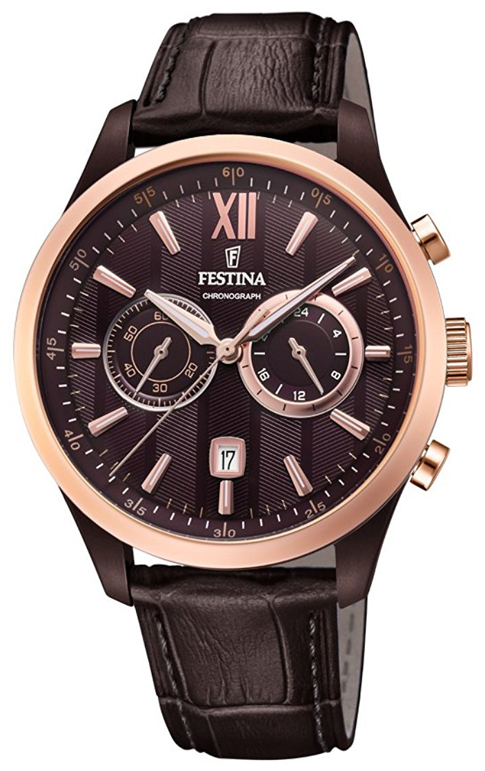 Festina Herreklokke F16999-1 Brun/Lær Ø44 mm - Festina