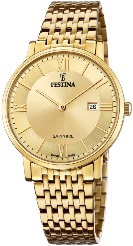 Festina Herreklokke F20020-2 Gull/Gulltonet stål Ø39 mm