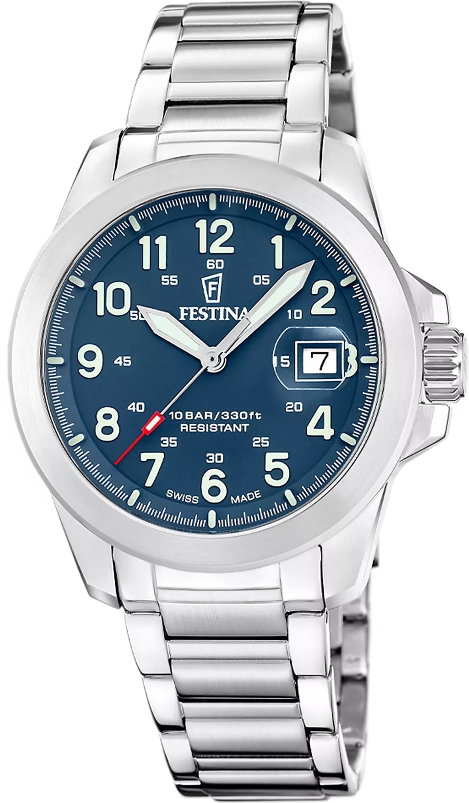 Festina Herreklokke F20081-2 Swiss Made Field Blå/Stål Ø41.8 mm