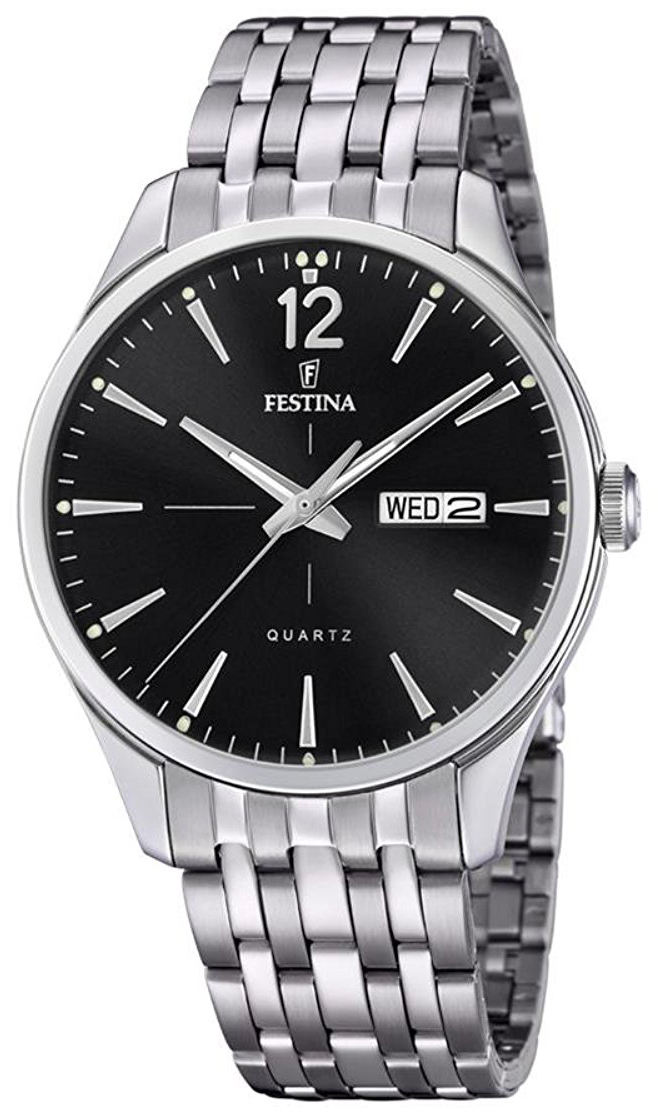 Festina Herreklokke F20204-4 Sort/Stål Ø41 mm - Festina