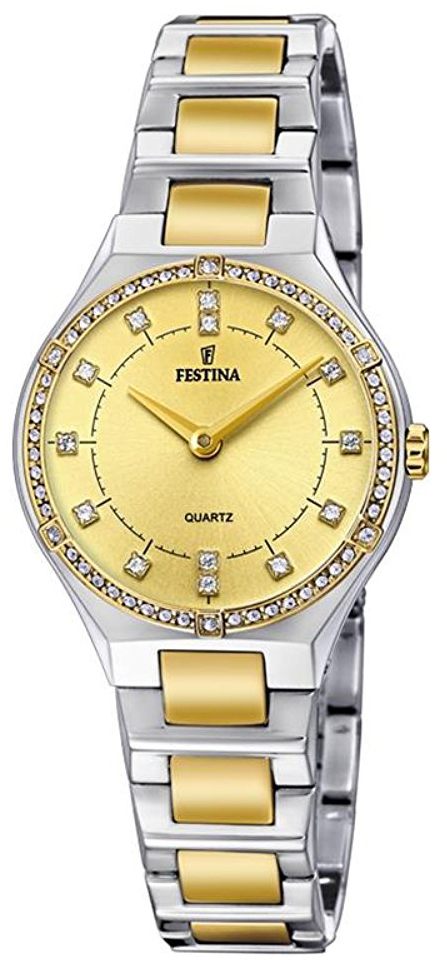 Festina Dameklokke F20226-2 Gulltonet/Gulltonet stål Ø29 mm - Festina