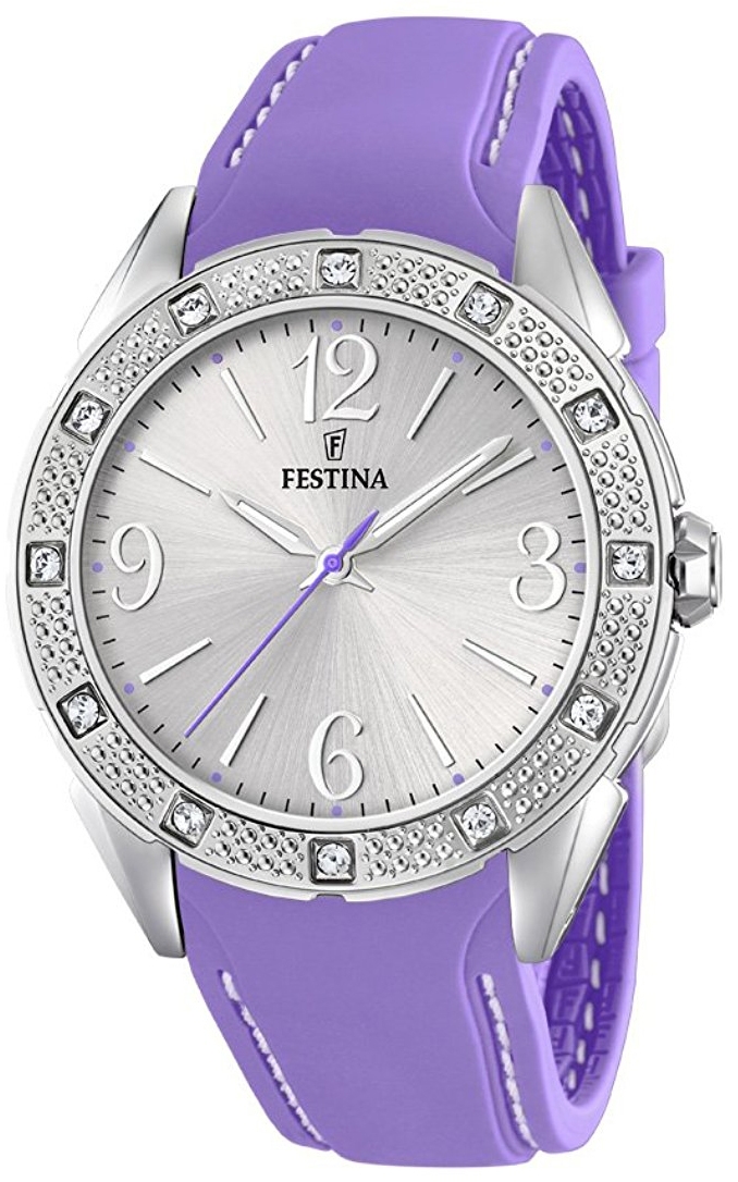 Festina Dameklokke F20243-4 Sølvfarget/Gummi Ø41 mm - Festina