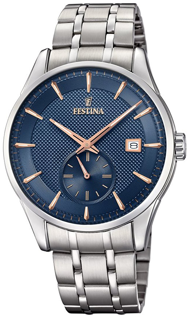 Festina Retro Herreklokke F20276-2 Blå/Stål Ø41 mm - Festina