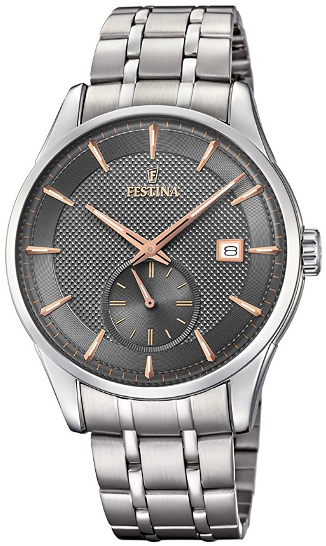 Festina Retro Herreklokke F20276-3 Grå/Stål Ø41 mm - Festina