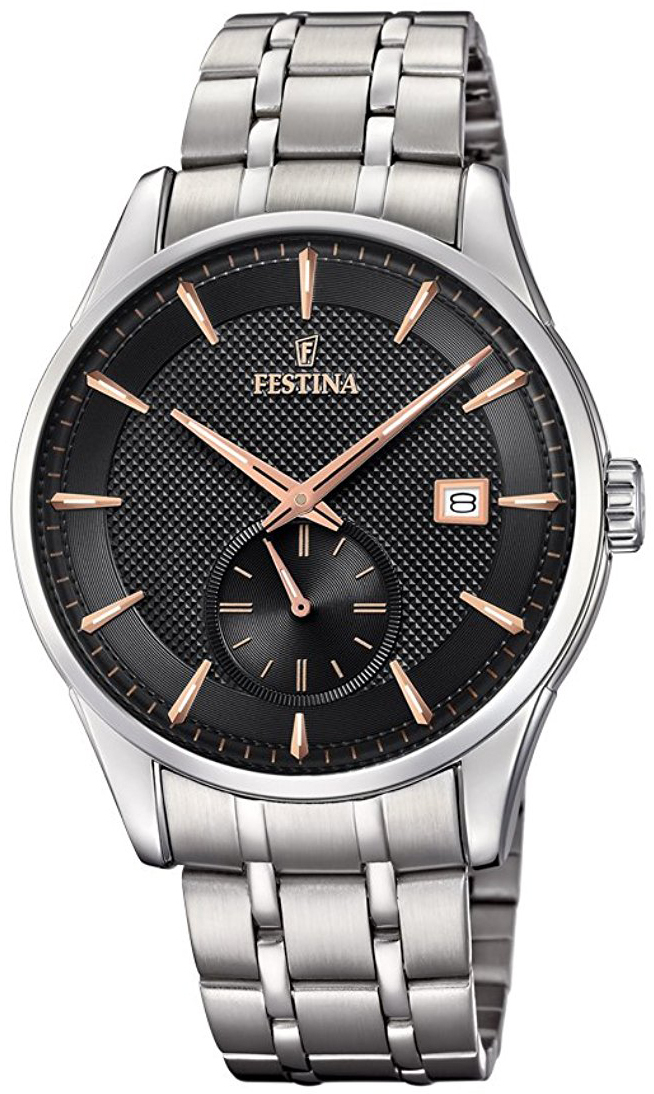 Festina Retro Herreklokke F20276-4 Sort/Stål Ø41 mm - Festina