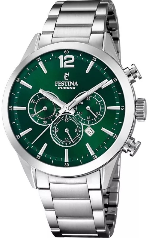 Festina Herreklokke F20343-B Timeless Grønn/Stål Ø43.5 mm