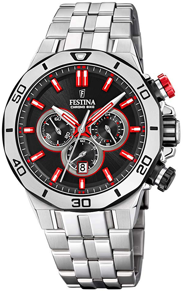 Festina 99999 Herreklokke F20448-7 Sort/Stål Ø44 mm - Festina