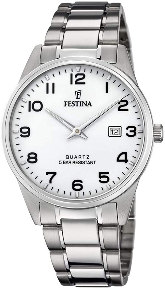 Festina Herreklokke F20511-1 Classic Hvit/Stål Ø39.5 mm
