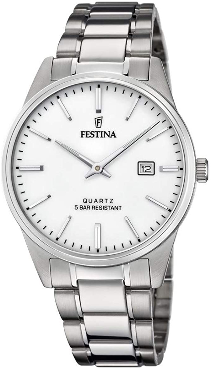 Festina Herreklokke F20511-2 Hvit/Stål Ø39 mm