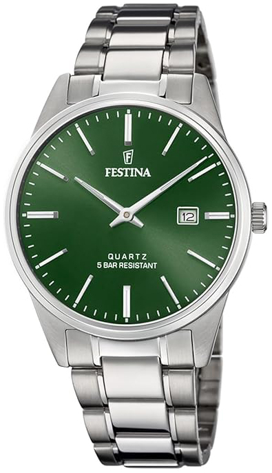 Festina Herreklokke F20511-5 Classic Grønn/Stål Ø39.3 mm