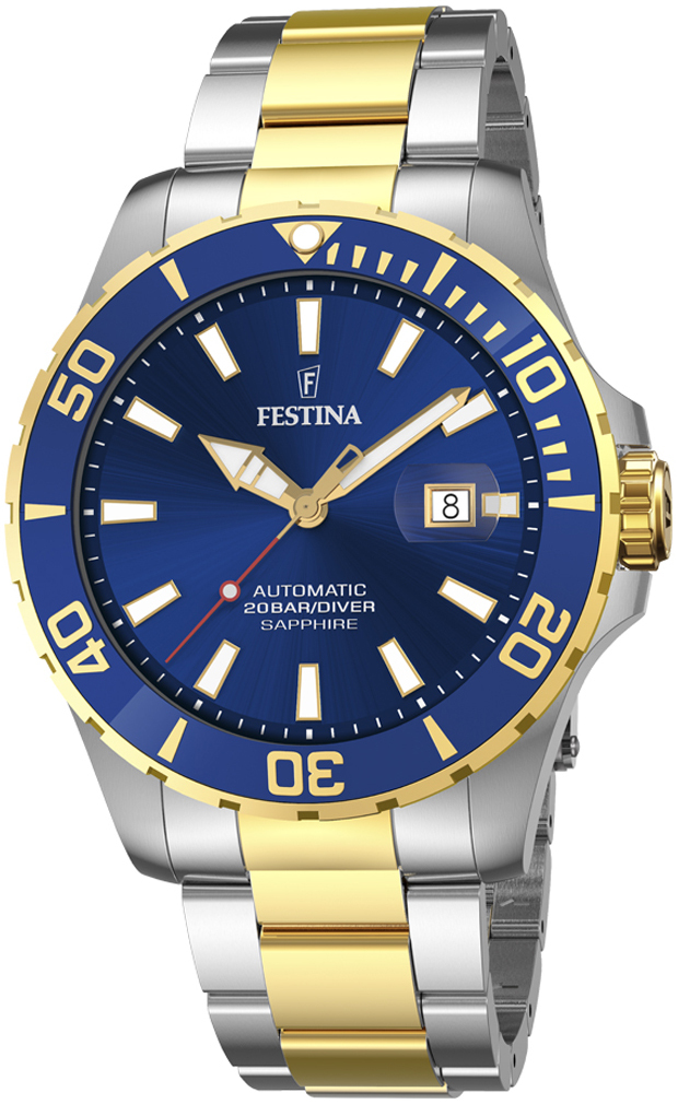 Festina Herreklokke F20532-1 Diver Blå/Gulltonet stål Ø44 mm