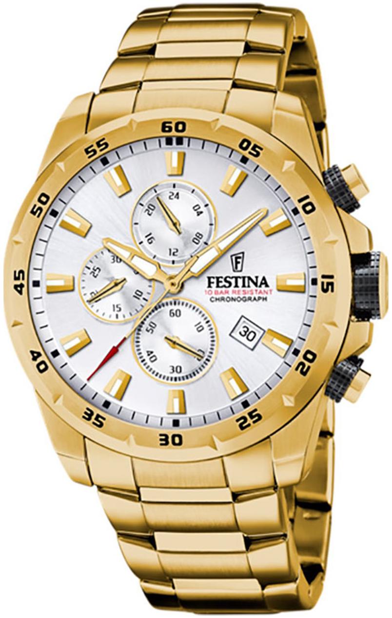 Festina Herreklokke F20541-1 Chrono Bike Sølvfarget/Gulltonet stål