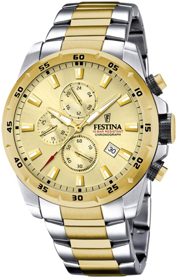 Festina Herreklokke F20562-1 Sport Gull/Gulltonet stål Ø45.5 mm