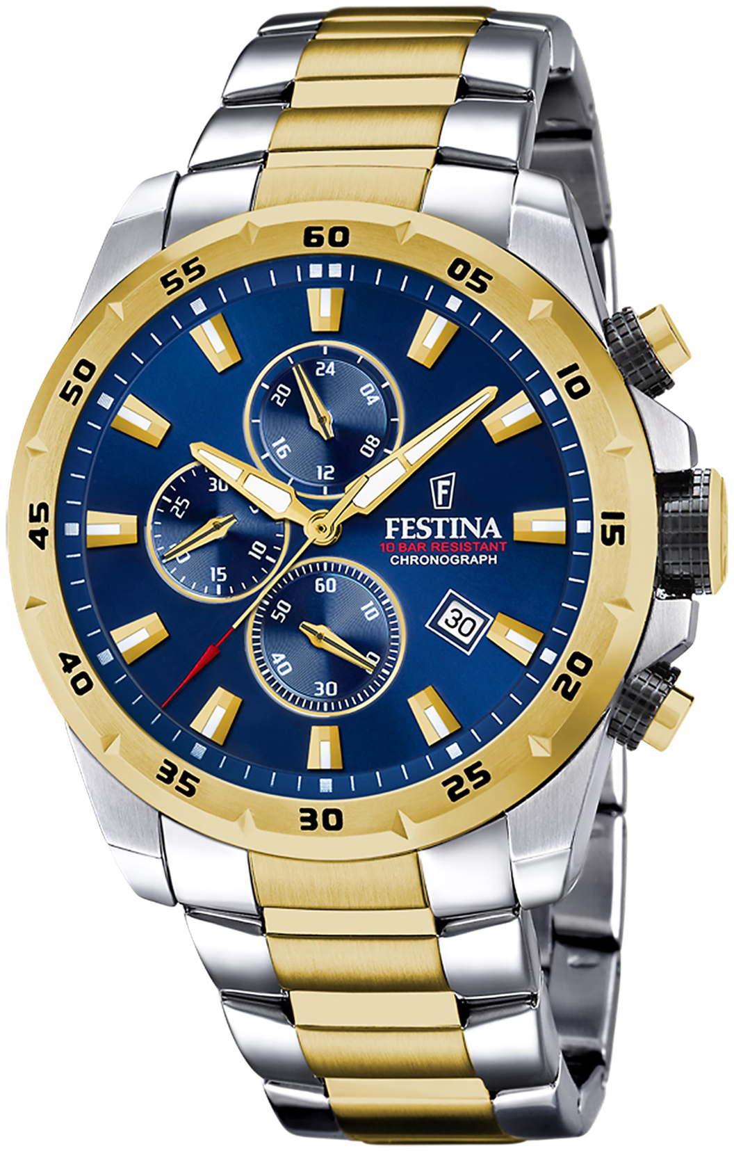 Festina Herreklokke F20562-2 Sport Blå/Gulltonet stål Ø45.5 mm