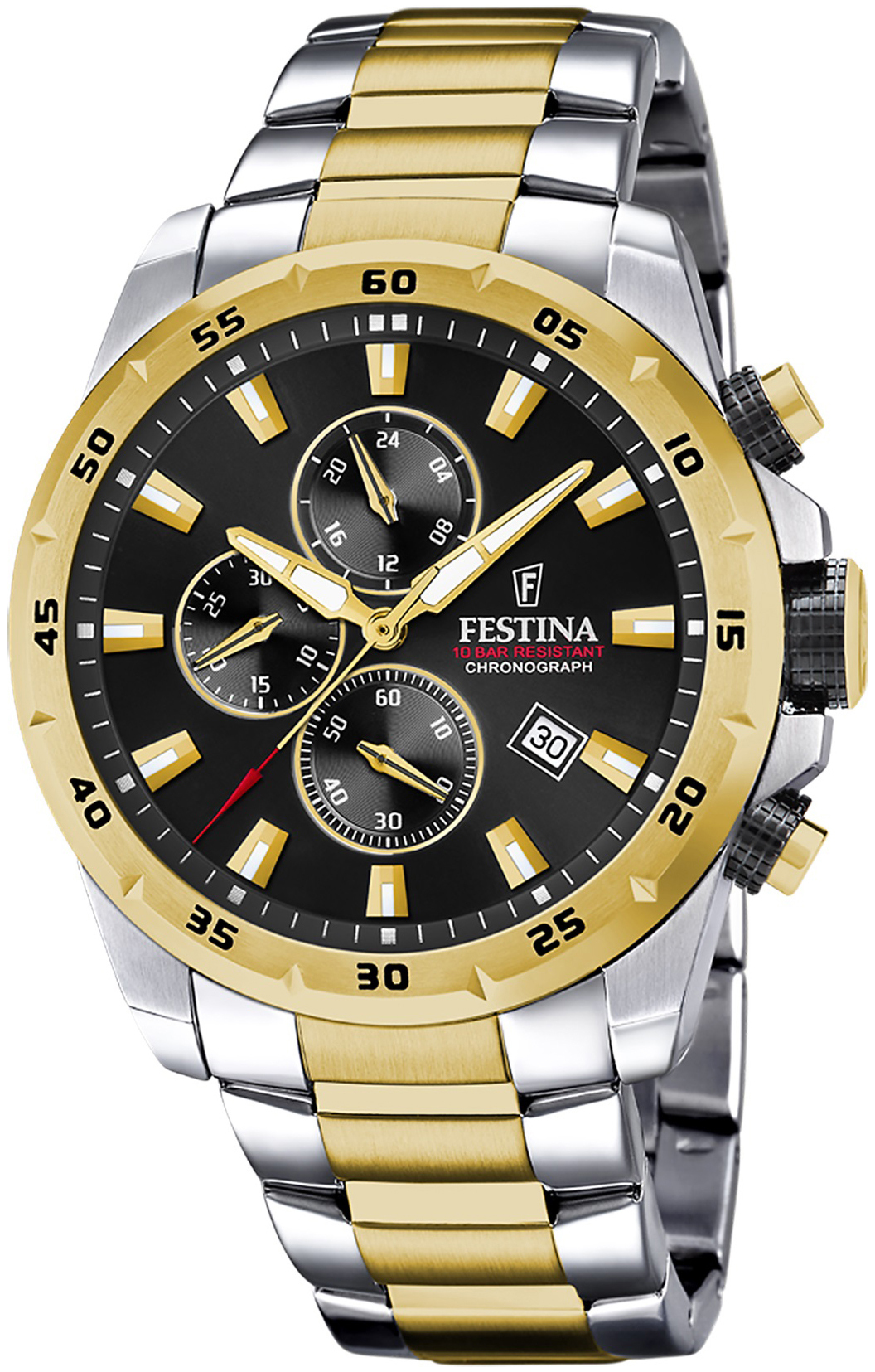 Festina Herreklokke F20562-4 Sport Sort/Gulltonet stål Ø45.5 mm