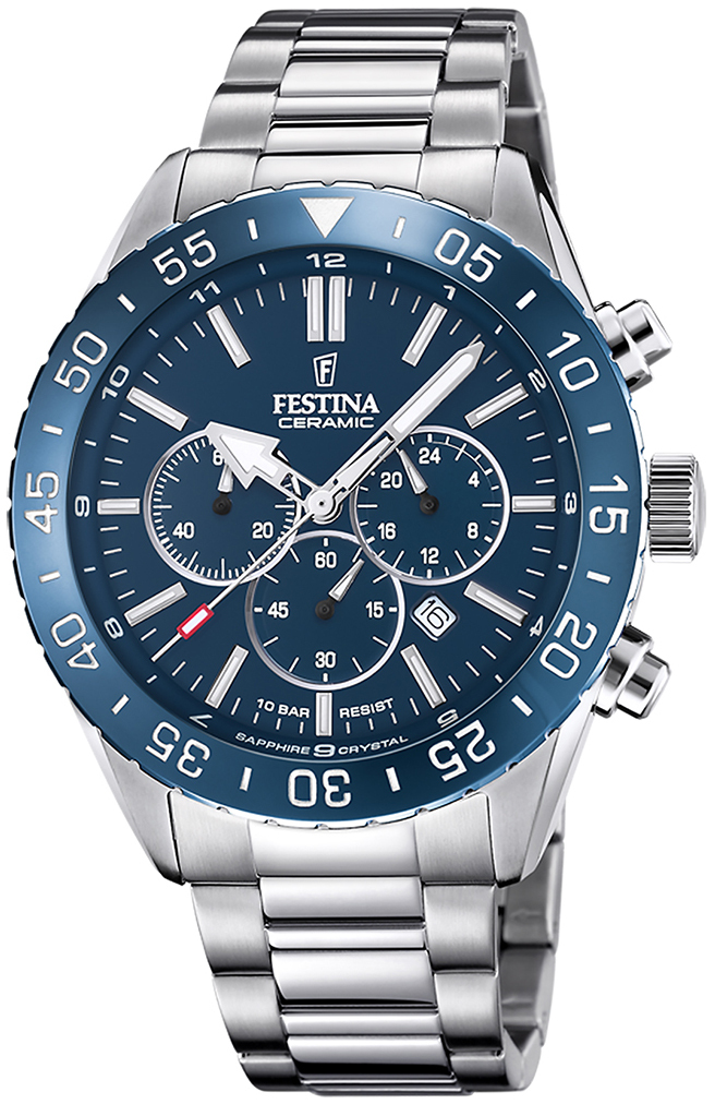 Festina Herreklokke F20575-2 Ceramic Blå/Stål Ø44 mm