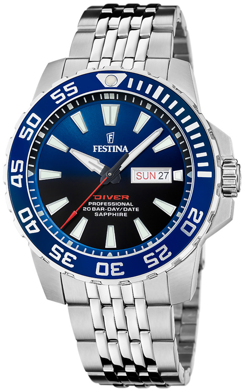 Festina Herreklokke F20661-1 Diver Blå/Stål Ø45 mm