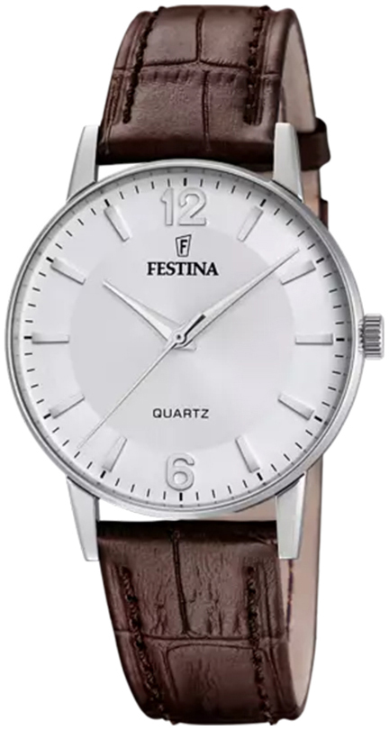 Festina Herreklokke F20690-2 Classic Sølvfarget/Lær Ø36 mm
