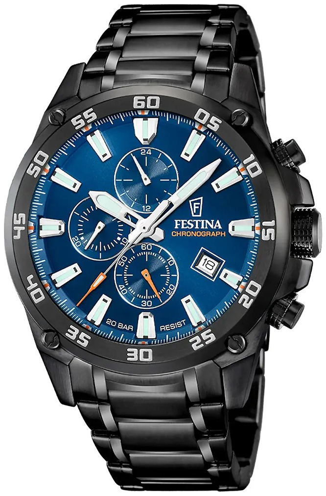 Festina Herreklokke F20735-1 Timeless Blå/Stål Ø47 mm