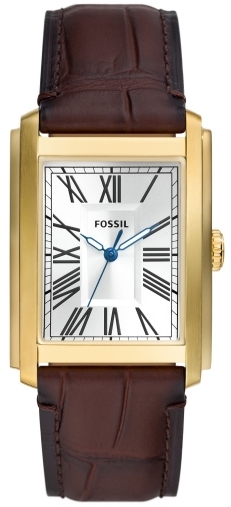 Fossil Herreklokke FS6011 Carraway Sølvfarget/Lær Ø30 mm