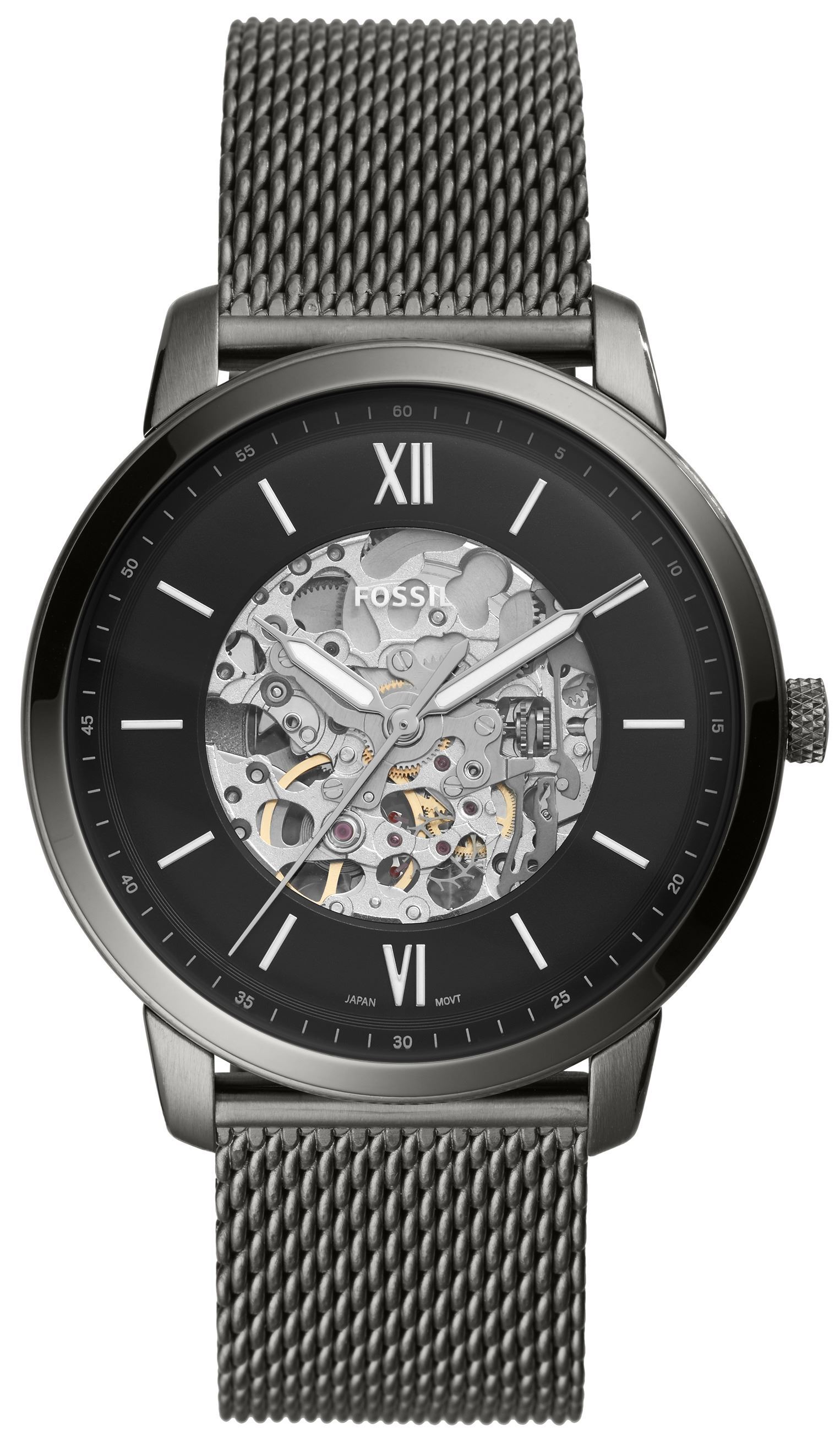 Fossil Herreklokke ME3185 Neutra Automatic Sort/Stål Ø44 mm